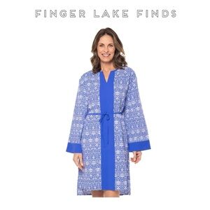 Coolibar UPF50+ Blue Women's Calvada Cover-Up Dress, XXL